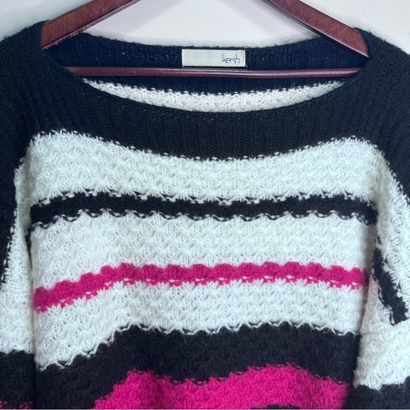 Kersh Striped Knit Cropped Sweater Size XXL - Picture 3 of 9